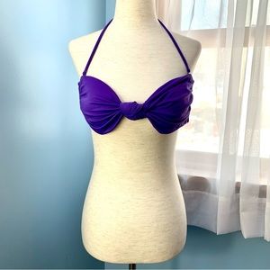 J. Crew Purple Twist Bandeau Bikini Top